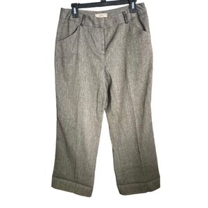 I.E. Petite Brown Heathered Cropped‎ Trousers 10p
